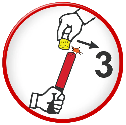 Rub the ignition cap against the black striker on the top section.